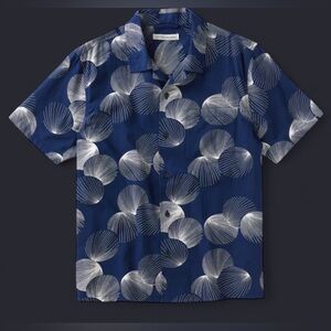Outerknown Navy and White Leaf The BBQ shirt, XL, NWT